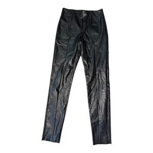 NEW Topshop Women's Black Croc Embossed Faux Leather Pants Size‎ 4 NWT